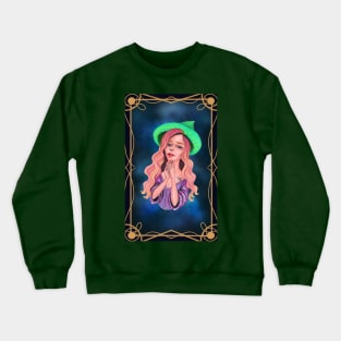 Pink hair virgo witch Crewneck Sweatshirt